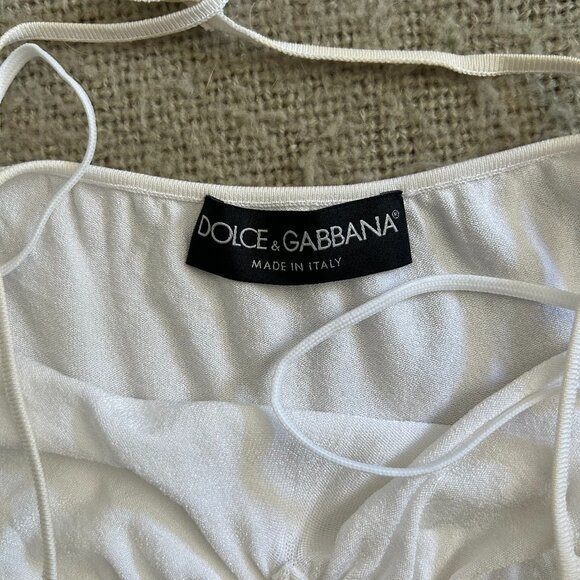 D&G Vintage Dolce and Gabbana Halter Top, White Size 42 - Picture 2 of 7